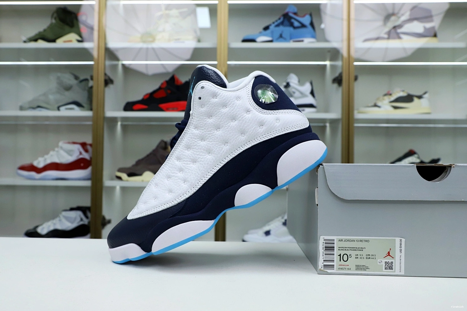 BLUE JORDAN 13 AIR WHITE OBSIDIAN RETRO 414571-144 POWDER 0707